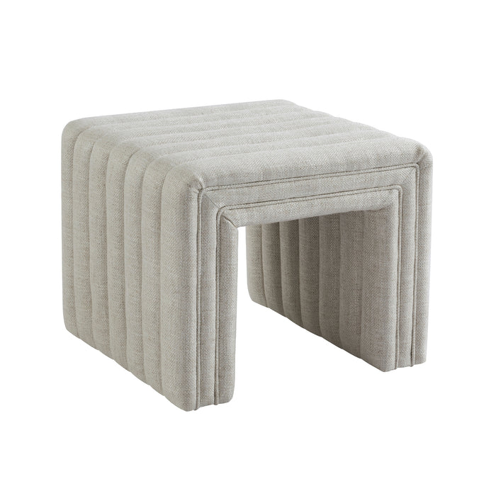 Tasker 55cm Linen Ottoman Natural – Divano Furniture