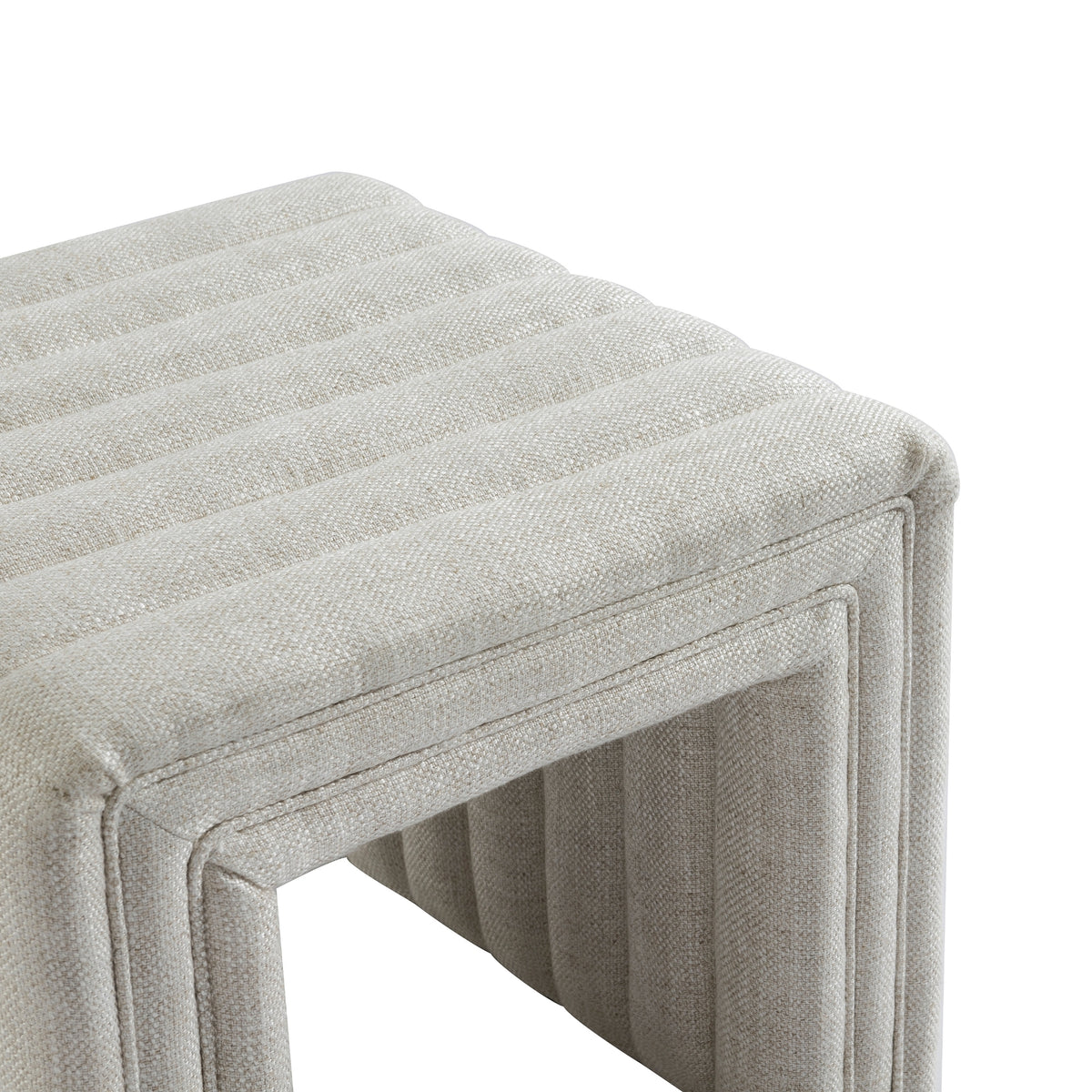Tasker 55cm Linen Ottoman Natural