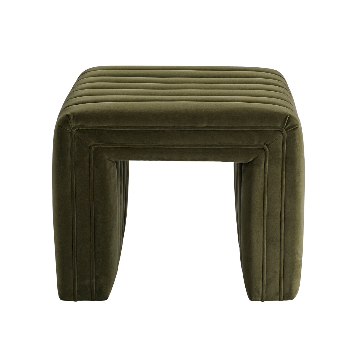 Tasker 55cm Velvet Ottoman Moss