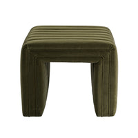 Tasker 55cm Velvet Ottoman Moss