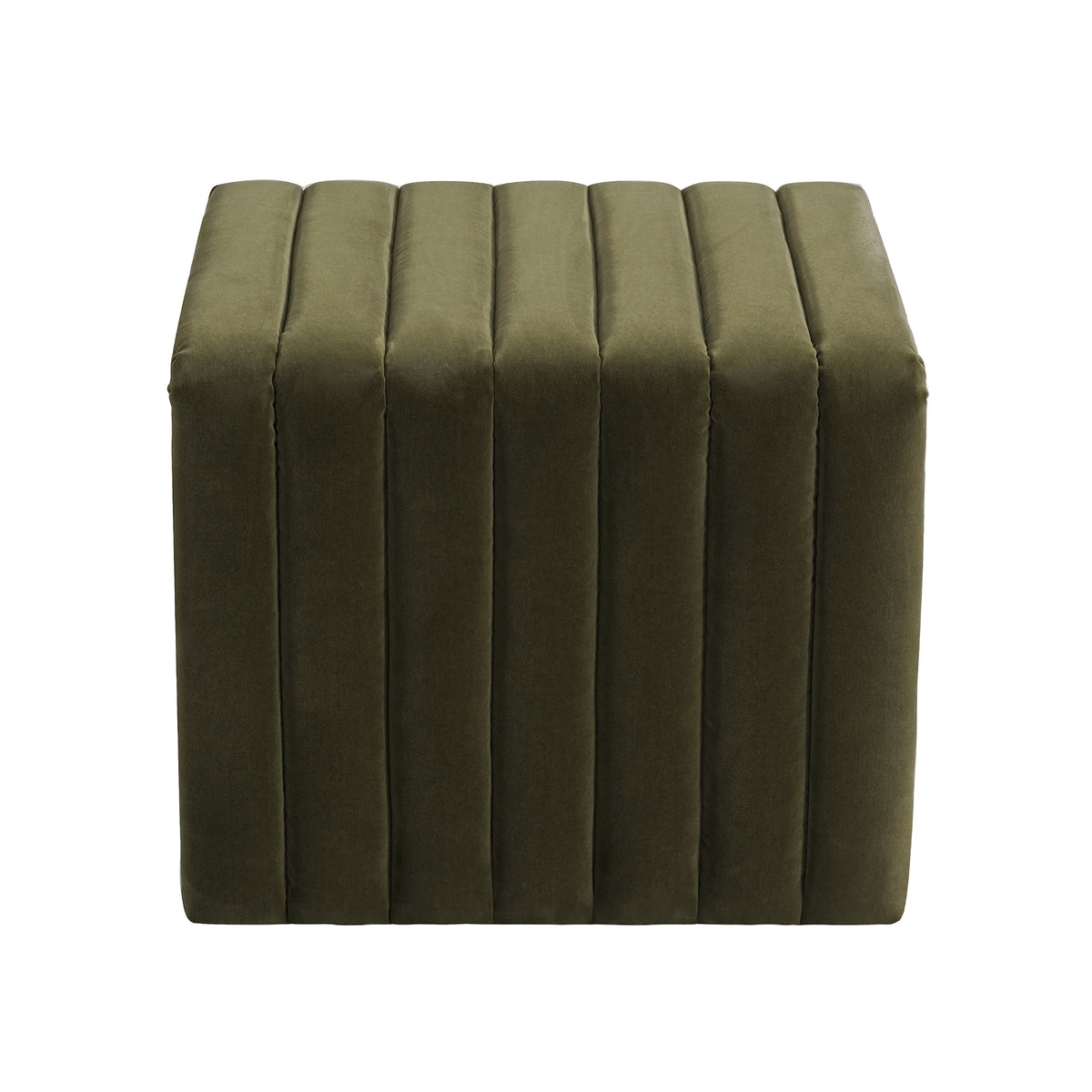 Tasker 55cm Velvet Ottoman Moss