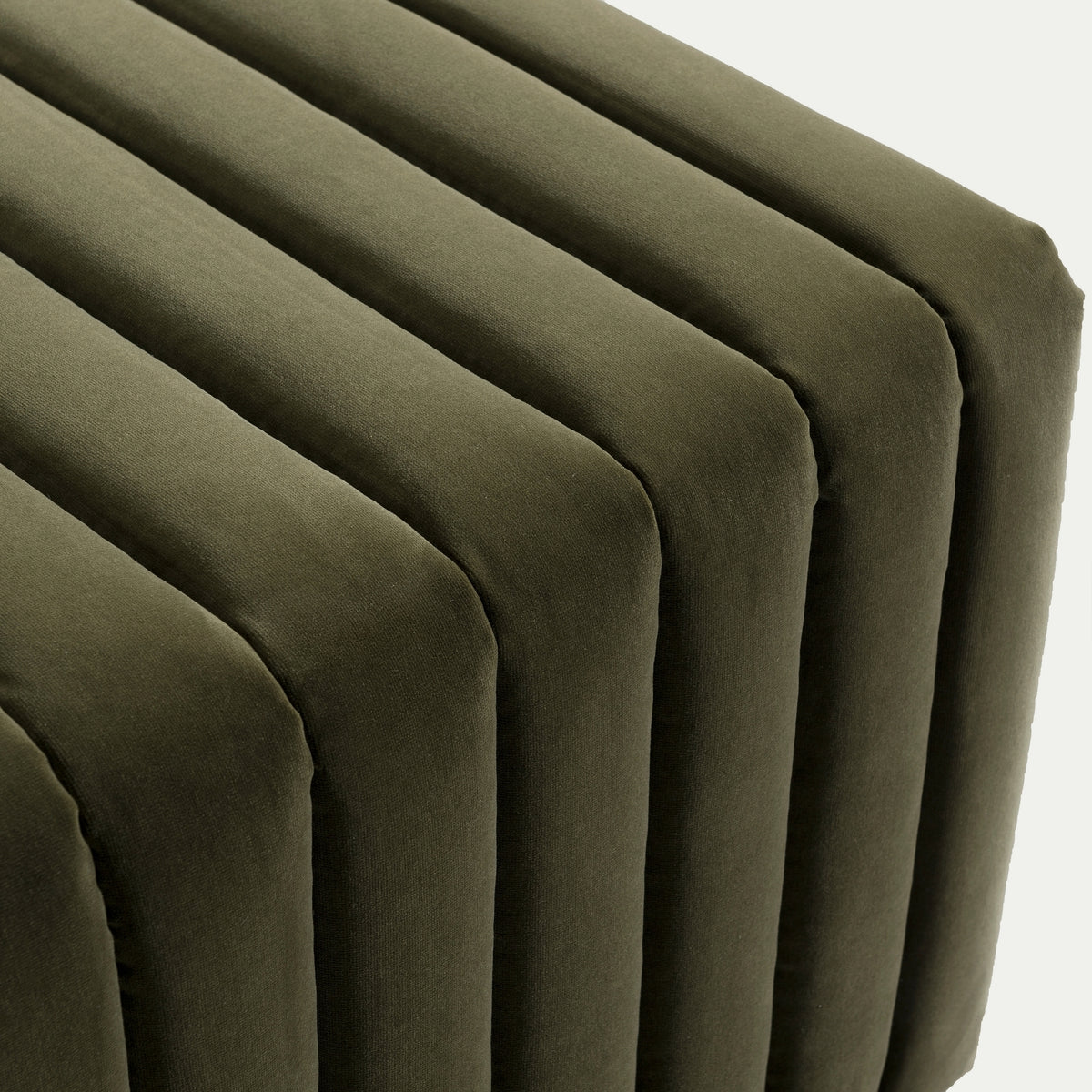 Tasker 55cm Velvet Ottoman Moss