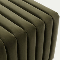 Tasker 55cm Velvet Ottoman Moss