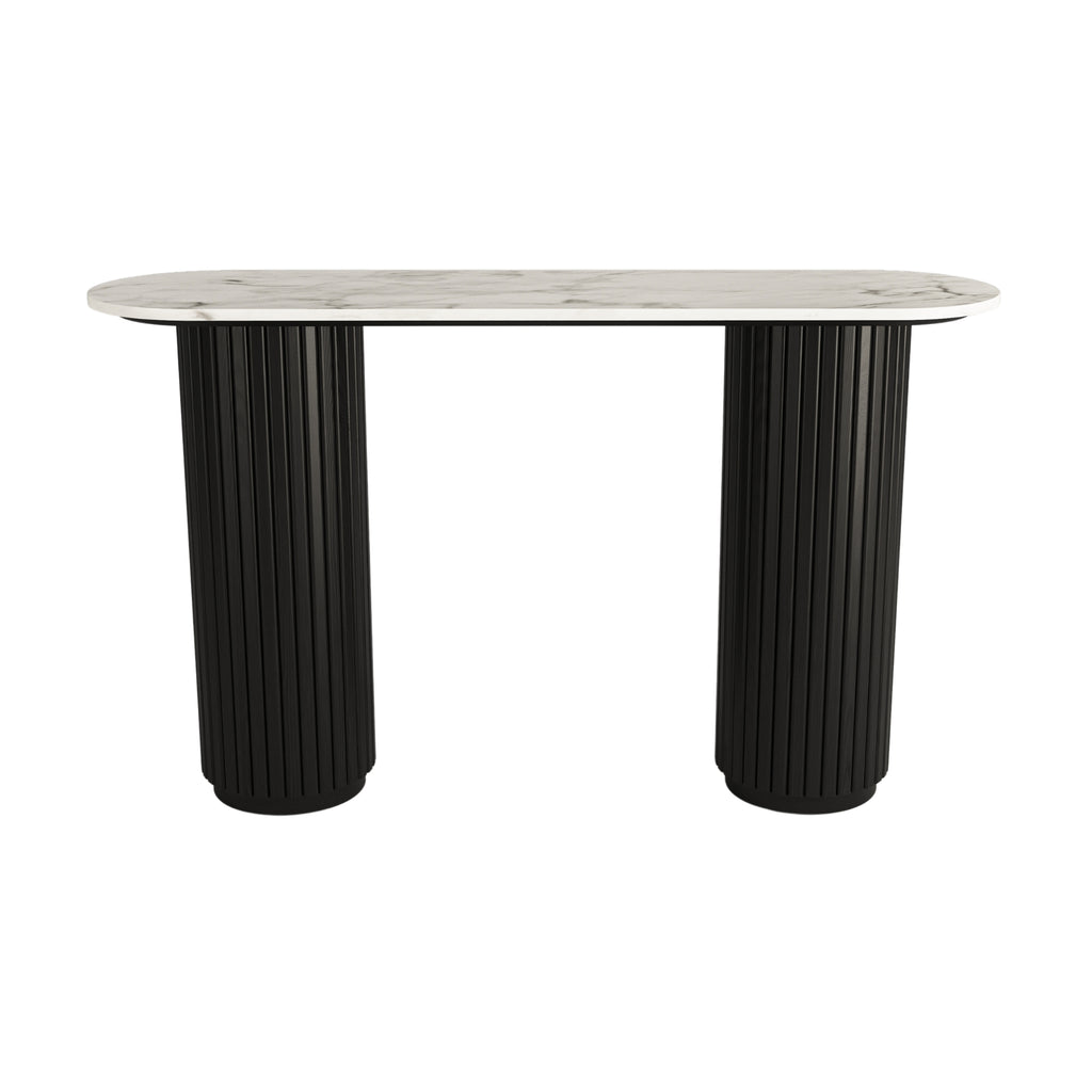 Terri 130cm Marble Console Table Black White