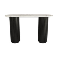 Terri 130cm Marble Console Table Black White