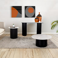 Terri 130cm Marble Console Table Black White
