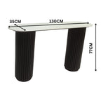 Terri 130cm Marble Console Table Black White