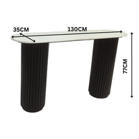 Terri 130cm Marble Console Table Black White