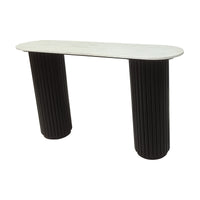 Terri 130cm Marble Console Table Black White