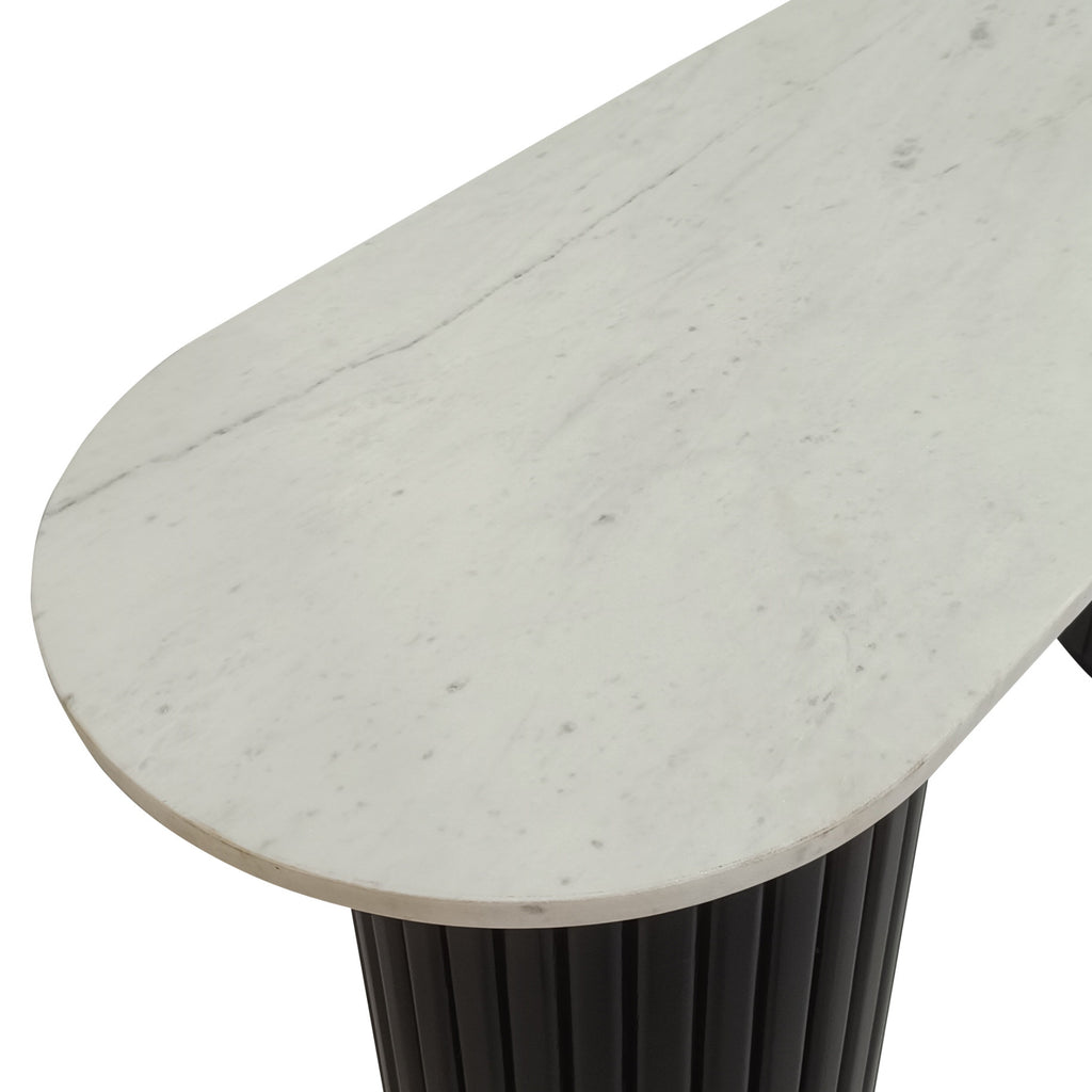 Terri 130cm Marble Console Table Black White