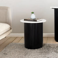 Terri 50cm Marble Lamp Table Black White