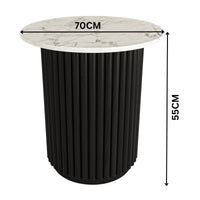 Terri 50cm Marble Lamp Table Black White