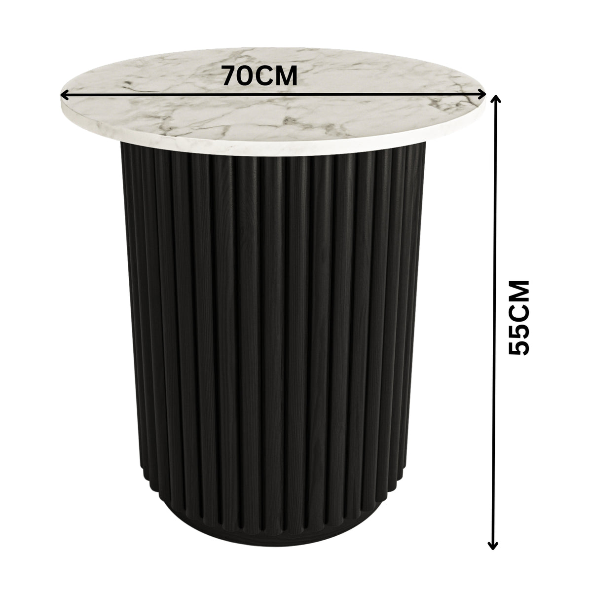 Terri 50cm Marble Lamp Table Black White