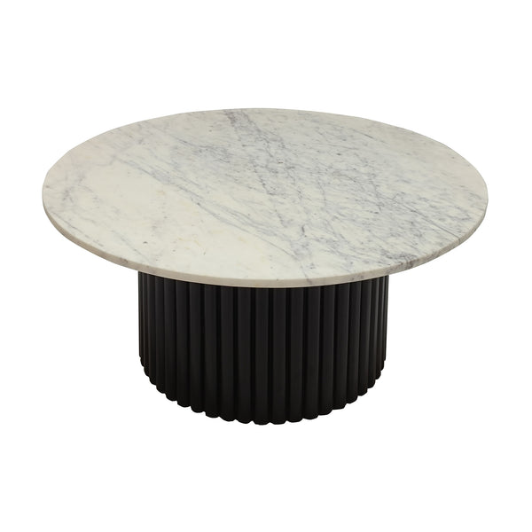 Terri 70cm Marble Coffee Table Black White