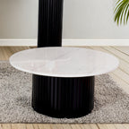 Terri 70cm Marble Coffee Table Black White