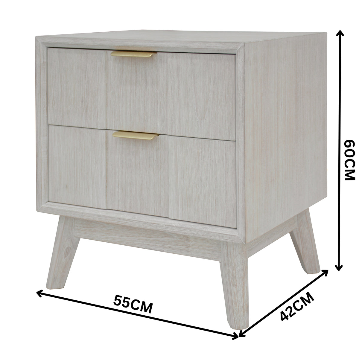 The Croft Bedside Table White Washed