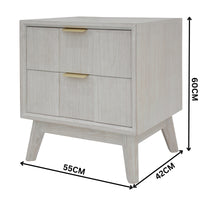 The Croft Bedside Table White Washed