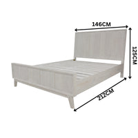 The Croft Double Bed Frame Acacia Timber Frame White Washed