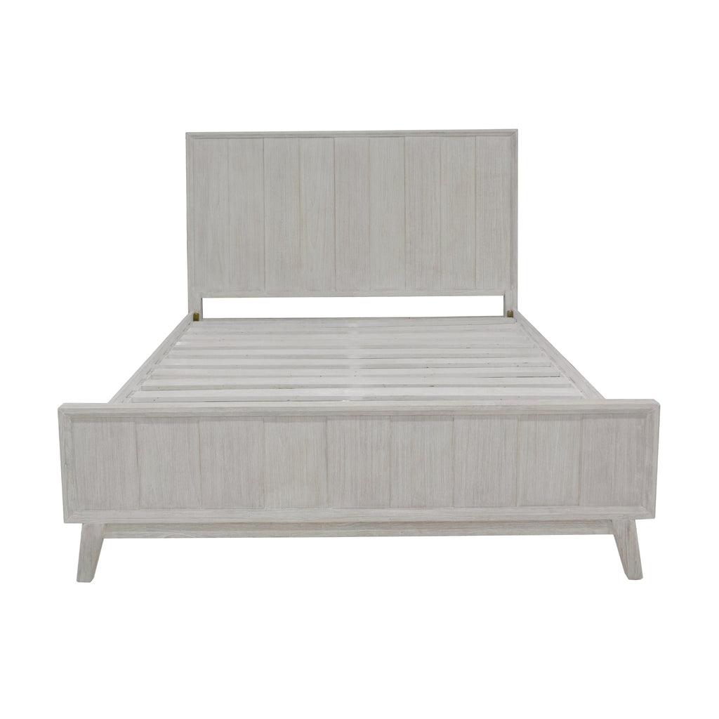 The Croft King Bed Frame Acacia Timber Frame White Washed
