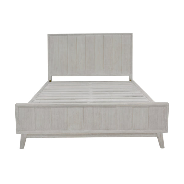 The Croft Queen Bed Frame Acacia Timber Frame White Washed
