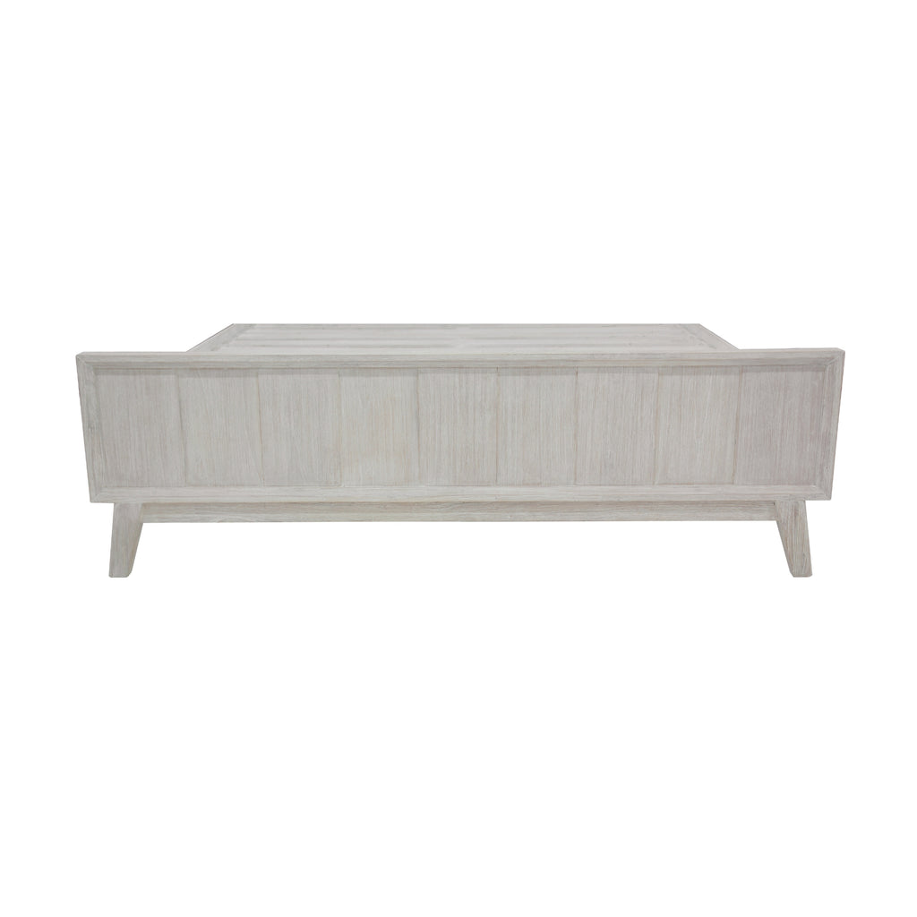 The Croft Queen Bed Frame Acacia Timber Frame White Washed