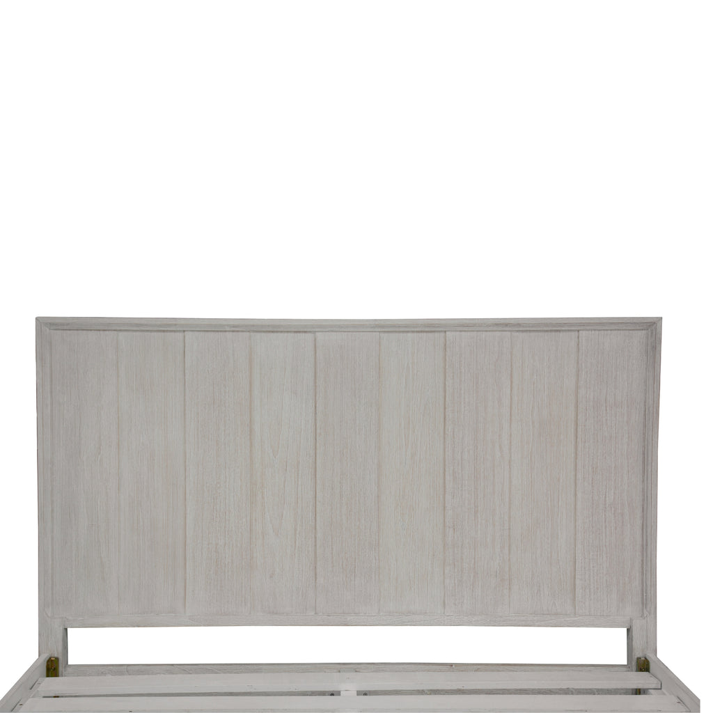 The Croft Queen Bed Frame Acacia Timber Frame White Washed