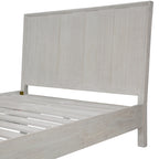The Croft Queen Bed Frame Acacia Timber Frame White Washed