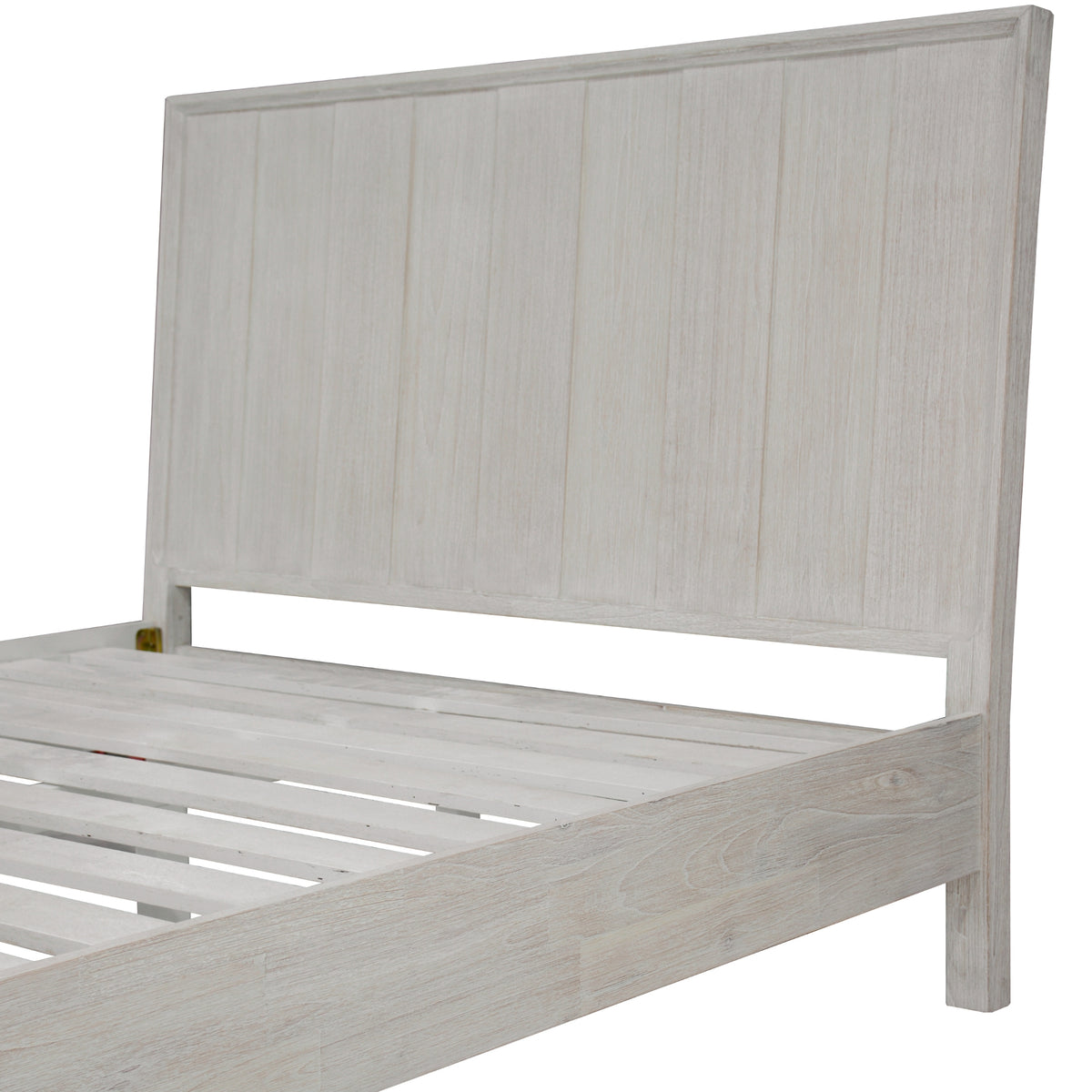 The Croft Queen Bed Frame Acacia Timber Frame White Washed