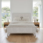 The Croft King Bed Frame Acacia Timber Frame White Washed