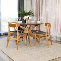 Thiago 120cm 4 Seater Round Dining Table - Oak