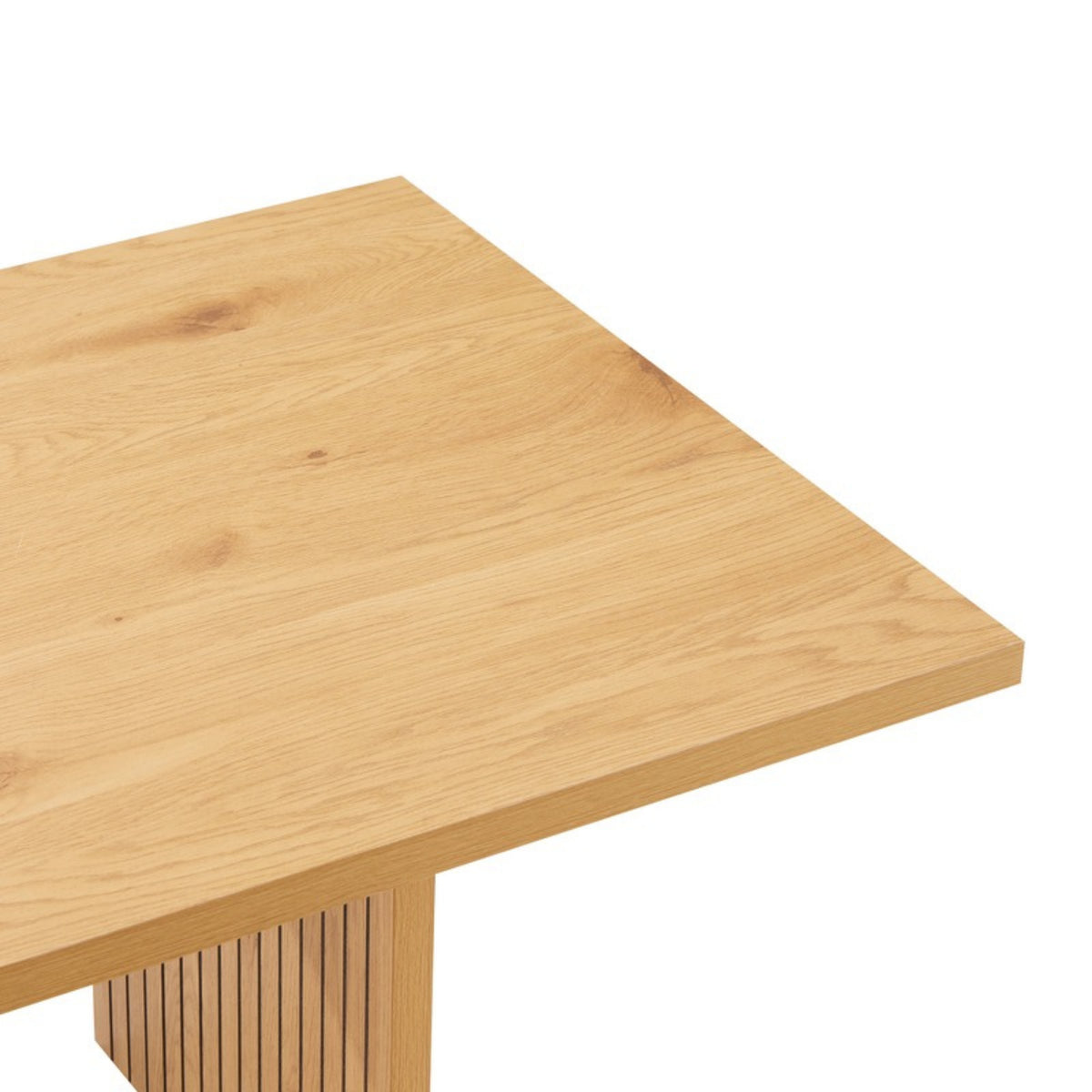Thomasville 120cm Coffee Table Oak, close-up of the tabletop corner