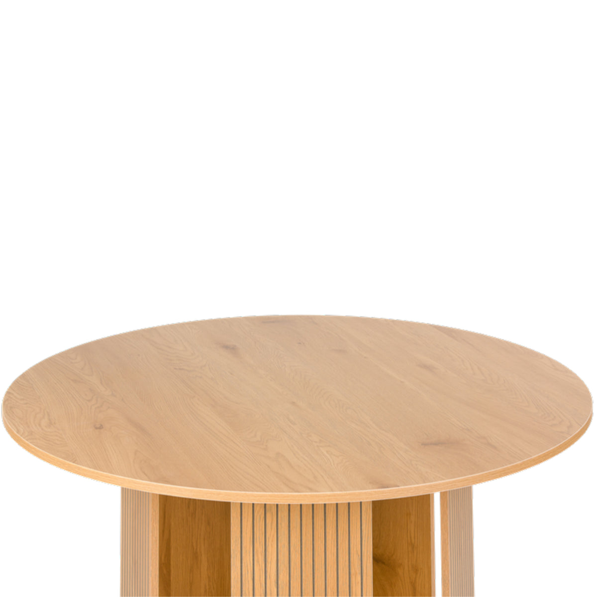 Thomasville 120cm Round Dining Table Oak, raised view of the round top