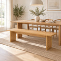 Thomasville 160cm Dining Bench Oak, beside a dining table in a dining room