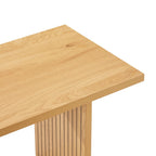 Thomasville 160cm Dining Bench Oak, close-up of the seat corner