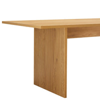 Thomasville 200cm Dining Table Oak, close-up of a fluted leg panel