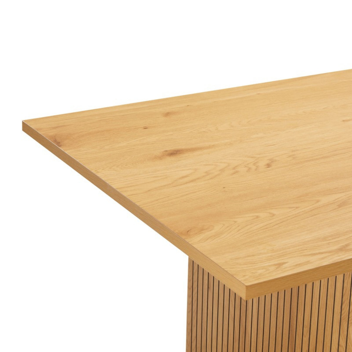 Thomasville 200cm Dining Table Oak, close-up of the tabletop corner