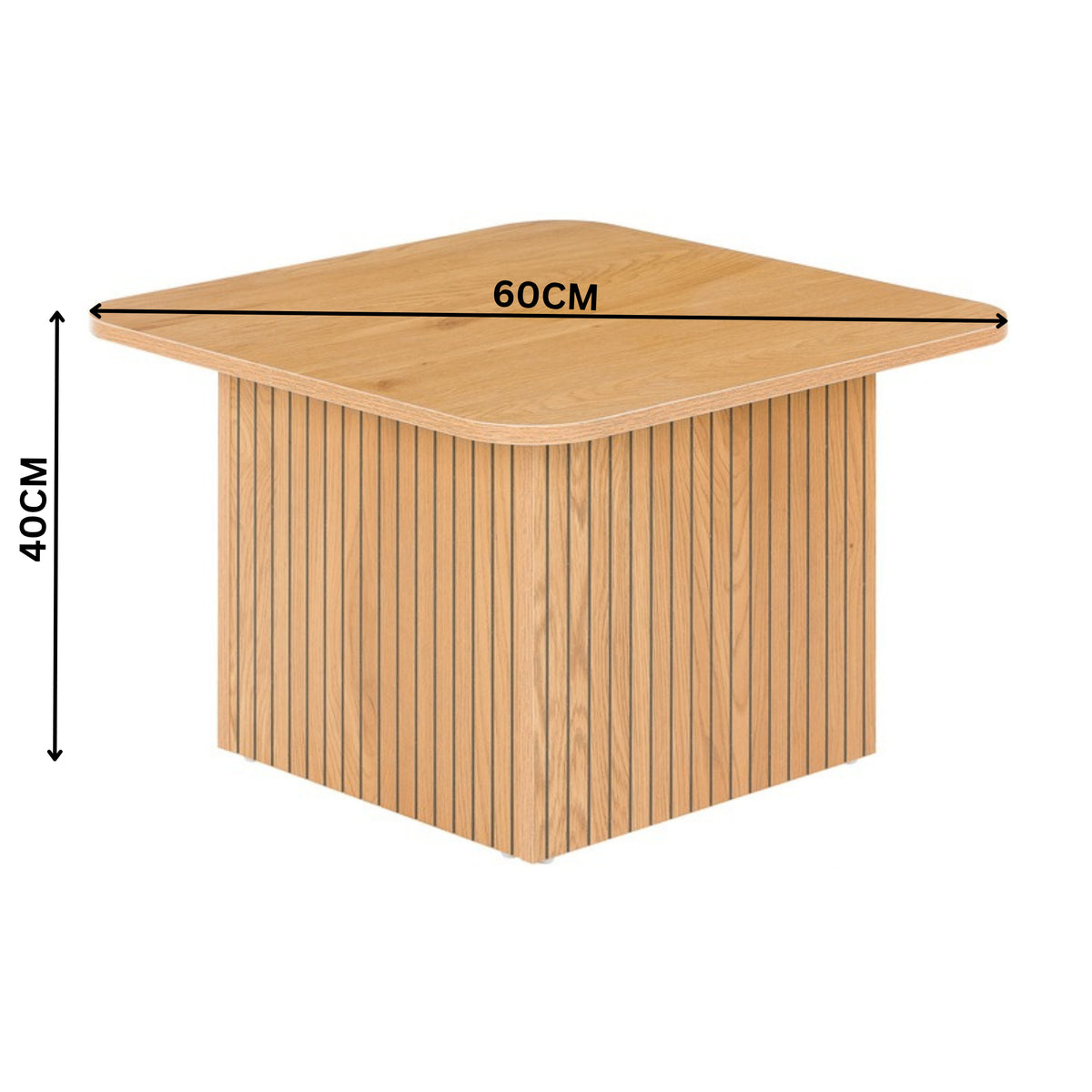 Thomasville 60cm Square Coffee Table Oak — dimensions diagram