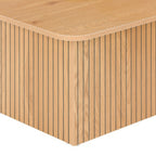 Thomasville 60cm Square Coffee Table Oak, close-up of the fluted base