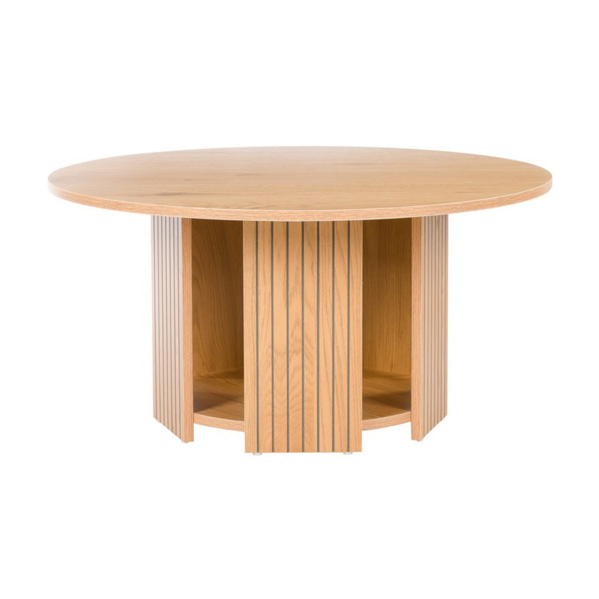 Thomasville 80cm Round Coffee Table Oak, front view on a white background