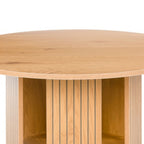 Thomasville 80cm Round Coffee Table Oak, close-up of the base panels
