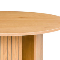 Thomasville 80cm Round Coffee Table Oak, close-up of the rim and base