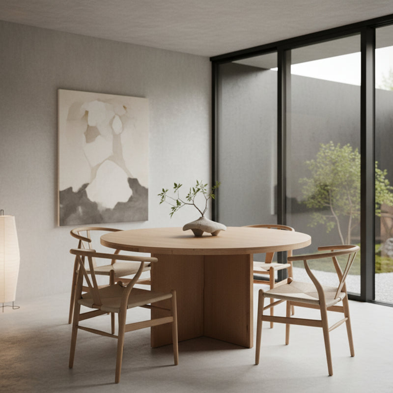 Thorin 160cm Solid Timber Round Dining Table Natural