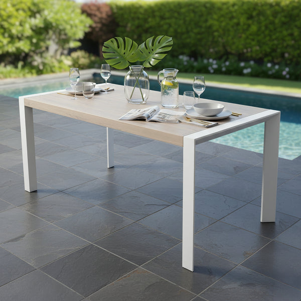 Torres 160cm Outdoor Aluminium Dining Table White