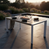 Torres 160cm Outdoor Aluminium Dining Table White