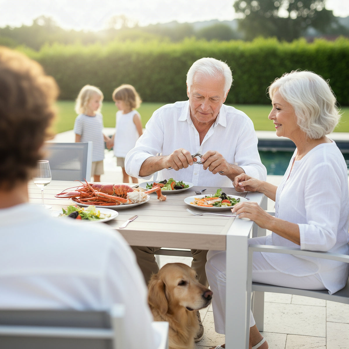Torres 160cm Outdoor Aluminium Dining Table White