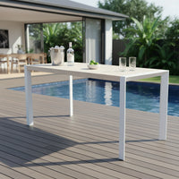 Torres 200cm Outdoor Aluminium 90cm High Bar Table White