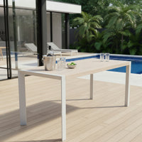 Torres 200cm Outdoor Aluminium 90cm High Bar Table White
