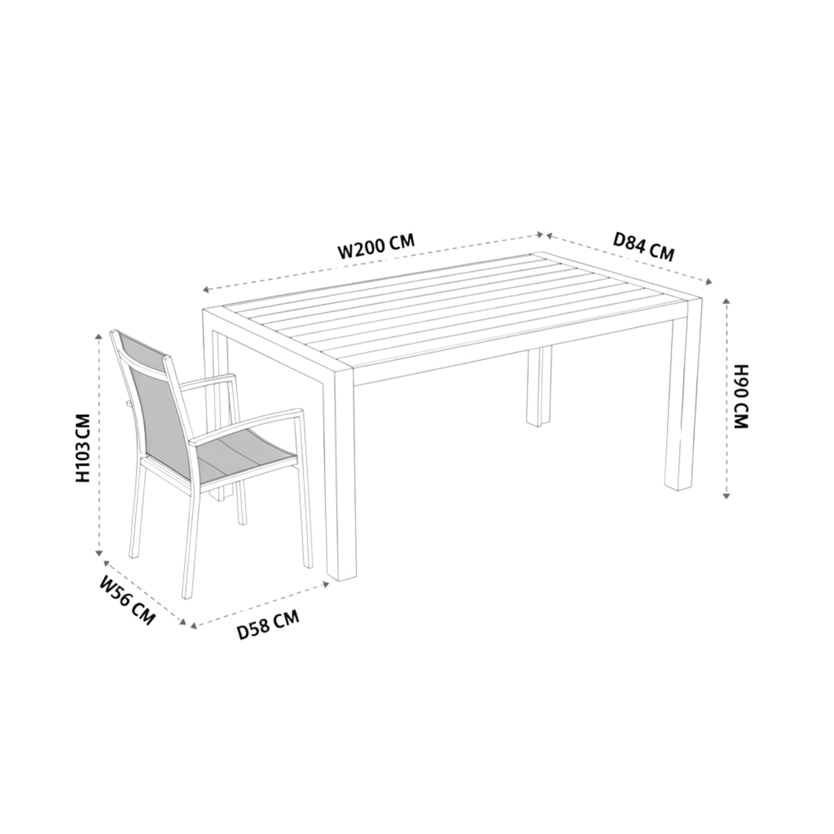 Torres 200cm Outdoor Aluminium 90cm High Bar Table White