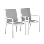 Torres 2pc Set Outdoor Aluminium Dining Chair White
