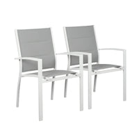 Torres 2pc Set Outdoor Aluminium Dining Chair White